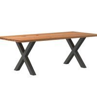 Esstisch Hellbraun 220x100x74 cm Massivholz Eiche Rechteckig