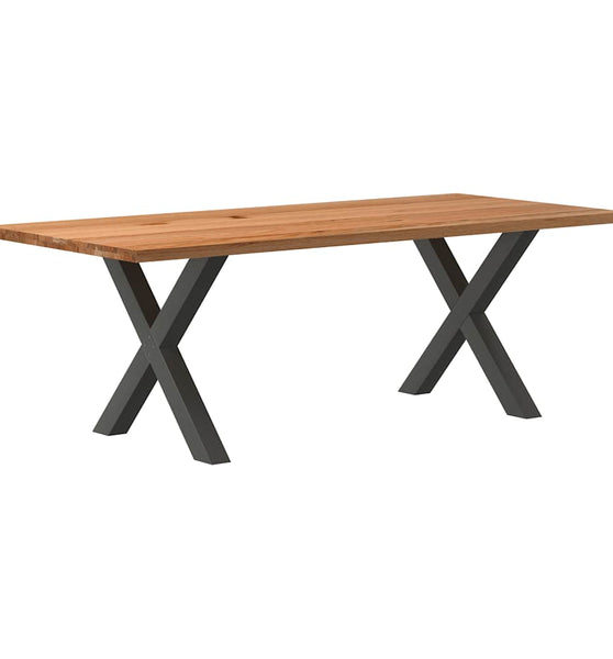 Esstisch Hellbraun 220x100x74 cm Massivholz Eiche Rechteckig