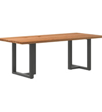 Esstisch Hellbraun 220x100x74 cm Massivholz Eiche Rechteckig