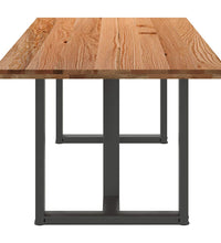 Esstisch Hellbraun 220x100x74 cm Massivholz Eiche Rechteckig