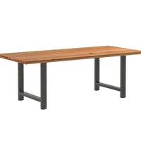 Esstisch Hellbraun 220x100x74 cm Massivholz Eiche Rechteckig