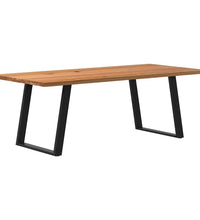 Esstisch Hellbraun 220x100x74 cm Massivholz Eiche Rechteckig