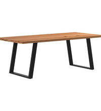 Esstisch Hellbraun 220x100x74 cm Massivholz Eiche Rechteckig