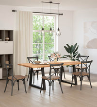 Esstisch Hellbraun 220x100x74 cm Massivholz Eiche Rechteckig