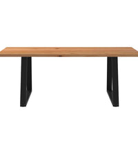 Esstisch Hellbraun 220x100x74 cm Massivholz Eiche Rechteckig