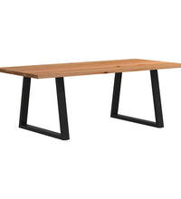 Esstisch Hellbraun 220x100x74 cm Massivholz Eiche Rechteckig