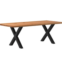 Esstisch Hellbraun 220x100x74 cm Massivholz Eiche Rechteckig