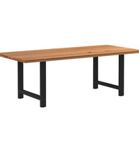 Esstisch Hellbraun 220x100x74 cm Massivholz Eiche Rechteckig