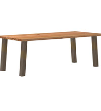 Esstisch Hellbraun 220x100x74 cm Massivholz Eiche Rechteckig