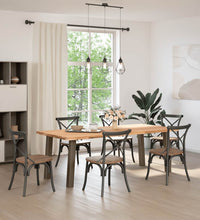 Esstisch Hellbraun 220x100x74 cm Massivholz Eiche Rechteckig