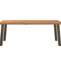 Esstisch Hellbraun 220x100x74 cm Massivholz Eiche Rechteckig