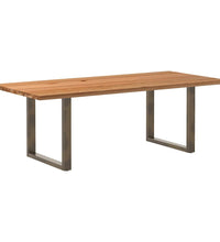 Esstisch Hellbraun 220x100x74 cm Massivholz Eiche Rechteckig