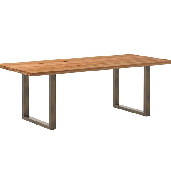 Esstisch Hellbraun 220x100x74 cm Massivholz Eiche Rechteckig