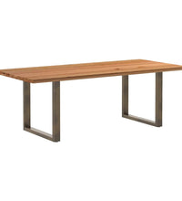 Esstisch Hellbraun 220x100x74 cm Massivholz Eiche Rechteckig