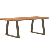 Esstisch Hellbraun 220x100x74 cm Massivholz Eiche Rechteckig