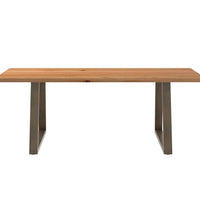 Esstisch Hellbraun 220x100x74 cm Massivholz Eiche Rechteckig