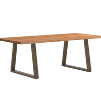 Esstisch Hellbraun 220x100x74 cm Massivholz Eiche Rechteckig