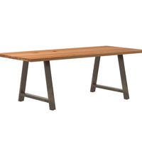 Esstisch Hellbraun 220x100x74 cm Massivholz Eiche Rechteckig