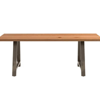 Esstisch Hellbraun 220x100x74 cm Massivholz Eiche Rechteckig
