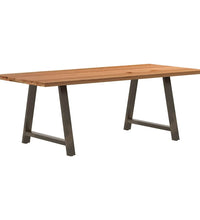 Esstisch Hellbraun 220x100x74 cm Massivholz Eiche Rechteckig