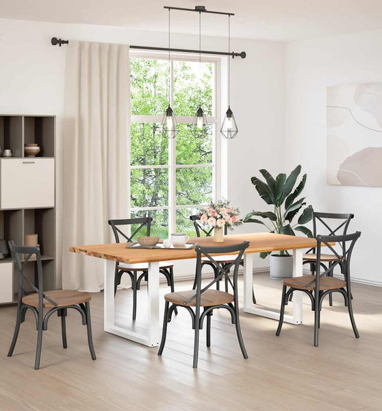 Esstisch Hellbraun 220x100x74 cm Massivholz Eiche Rechteckig