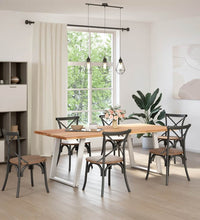 Esstisch Hellbraun 220x100x74 cm Massivholz Eiche Rechteckig