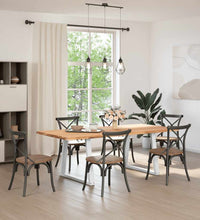 Esstisch Hellbraun 220x100x74 cm Massivholz Eiche Rechteckig