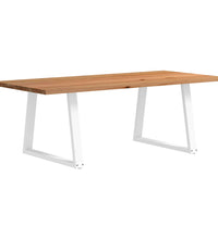 Esstisch Hellbraun 220x100x74 cm Massivholz Eiche Rechteckig