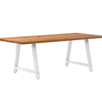 Esstisch Hellbraun 220x100x74 cm Massivholz Eiche Rechteckig