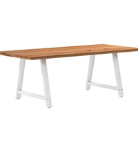 Esstisch Hellbraun 220x100x74 cm Massivholz Eiche Rechteckig