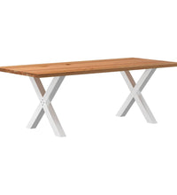 Esstisch Hellbraun 220x100x74 cm Massivholz Eiche Rechteckig