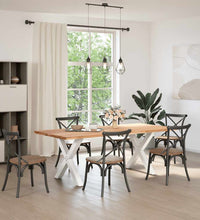 Esstisch Hellbraun 220x100x74 cm Massivholz Eiche Rechteckig