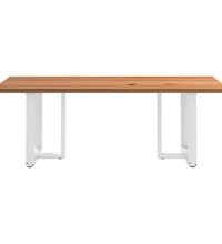 Esstisch Hellbraun 220x100x74 cm Massivholz Eiche Rechteckig