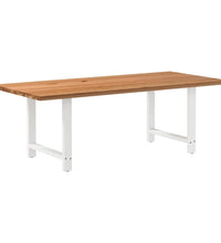 Esstisch Hellbraun 220x100x74 cm Massivholz Eiche Rechteckig