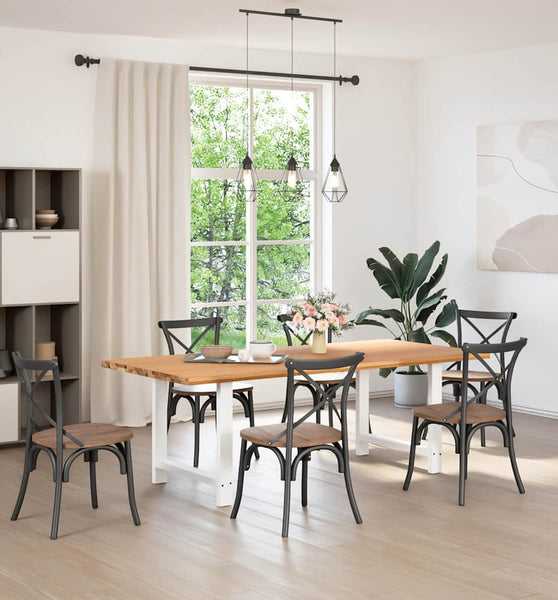 Esstisch Hellbraun 220x100x74 cm Massivholz Eiche Rechteckig