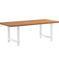 Esstisch Hellbraun 220x100x74 cm Massivholz Eiche Rechteckig