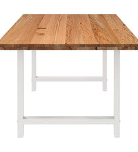 Esstisch Hellbraun 220x100x74 cm Massivholz Eiche Rechteckig