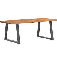 Esstisch Hellbraun 240x100x74 cm Massivholz Eiche Rechteckig