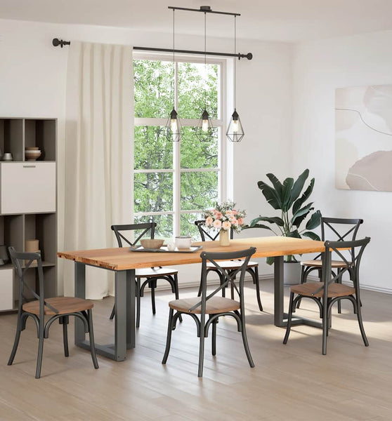 Esstisch Hellbraun 240x100x74 cm Massivholz Eiche Rechteckig