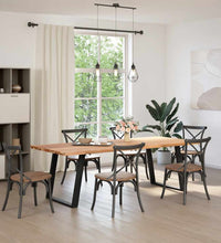 Esstisch Hellbraun 240x100x74 cm Massivholz Eiche Rechteckig