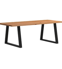 Esstisch Hellbraun 240x100x74 cm Massivholz Eiche Rechteckig