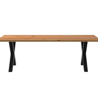 Esstisch Hellbraun 240x100x74 cm Massivholz Eiche Rechteckig