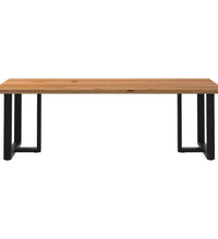 Esstisch Hellbraun 240x100x74 cm Massivholz Eiche Rechteckig