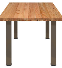 Esstisch Hellbraun 240x100x74 cm Massivholz Eiche Rechteckig