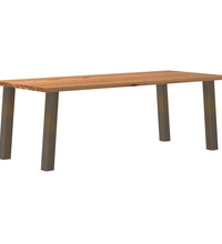 Esstisch Hellbraun 240x100x74 cm Massivholz Eiche Rechteckig