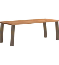 Esstisch Hellbraun 240x100x74 cm Massivholz Eiche Rechteckig