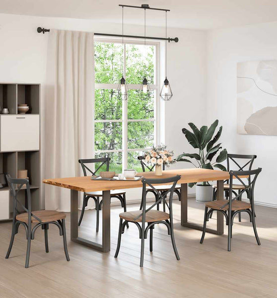 Esstisch Hellbraun 240x100x74 cm Massivholz Eiche Rechteckig
