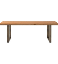 Esstisch Hellbraun 240x100x74 cm Massivholz Eiche Rechteckig