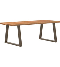 Esstisch Hellbraun 240x100x74 cm Massivholz Eiche Rechteckig