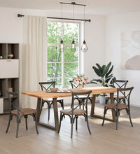 Esstisch Hellbraun 240x100x74 cm Massivholz Eiche Rechteckig